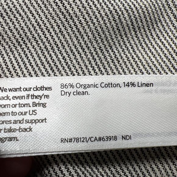 EILEEN FISHER Linen Blend Open Stripe Blazer Jacket Medium Long Sleeve Neutral - Picture 5 of 8